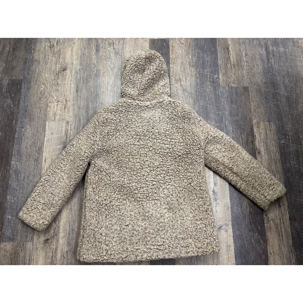 C&C California Womens Faux Fur Teddy Hooded Jacket Taupe Brown‎ Size M RN57686 - Picture 6 of 6